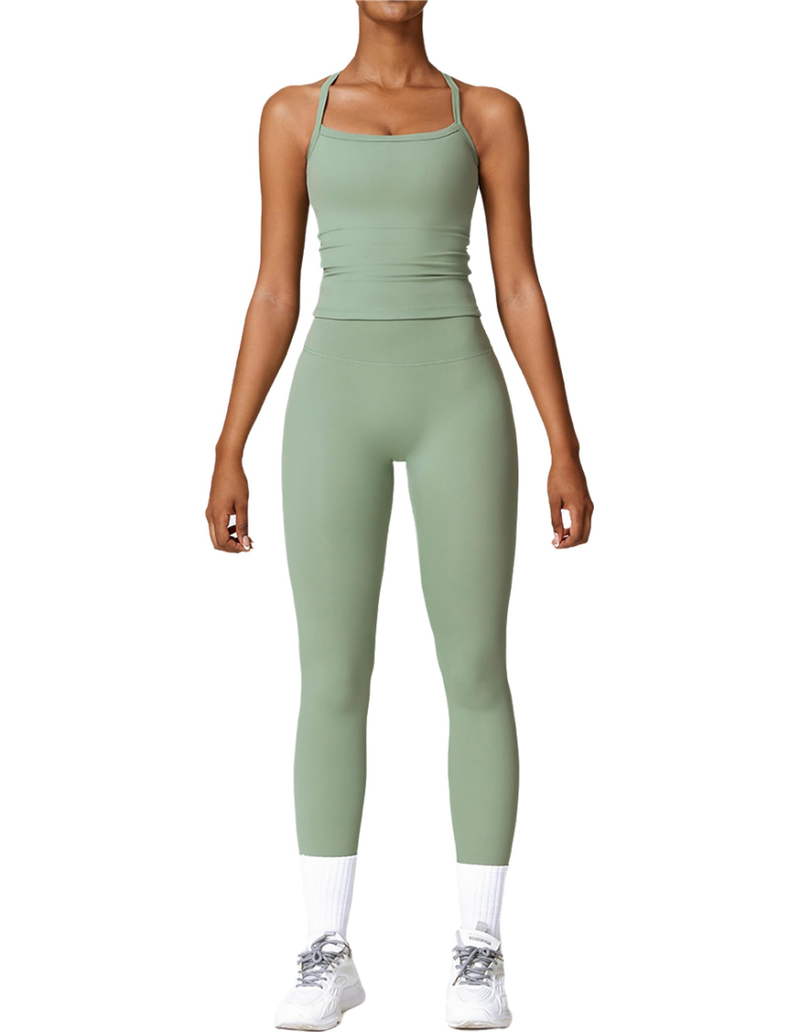 Women's Two-Piece Seamless Yoga Set - Green