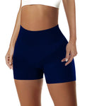 AuraFlex High Waist Yoga Shorts - Dark Blue