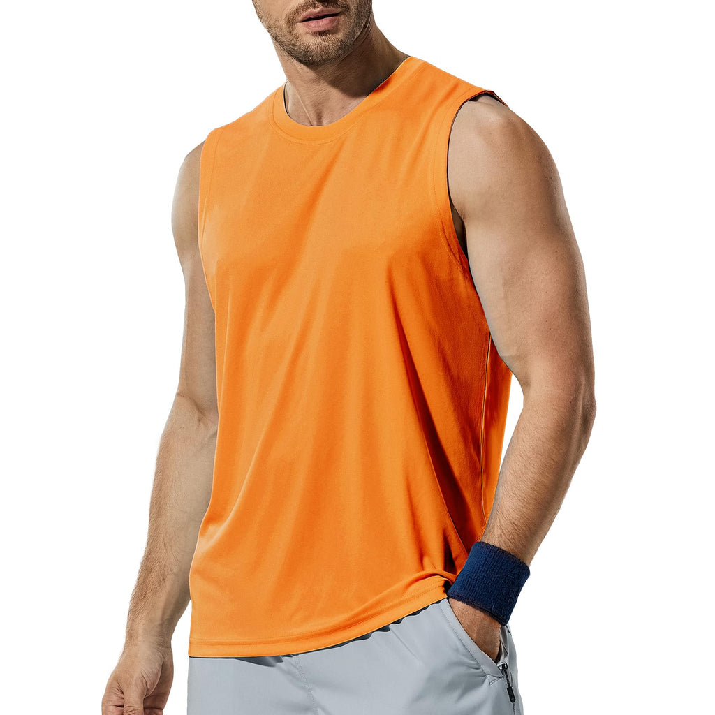 Haimont Men's UV-Protective Sleeveless Gym Shirt in Orange